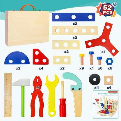 WOODEN TOOL SET FOR KIDS AGE 3+