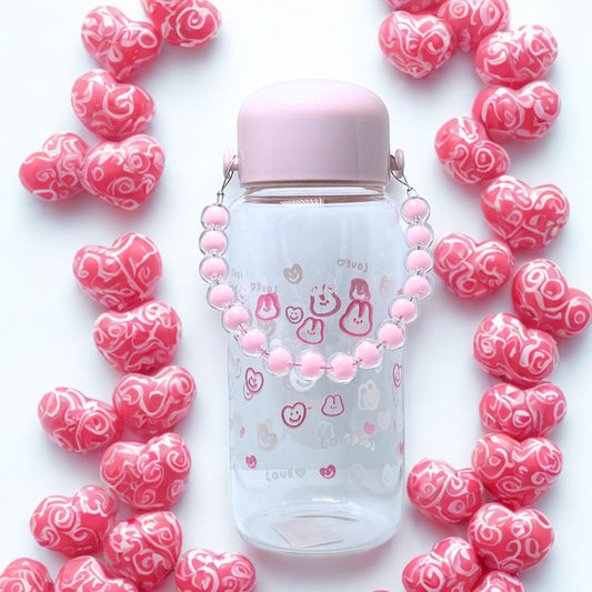 Cute Transparent Glass Water Bottle