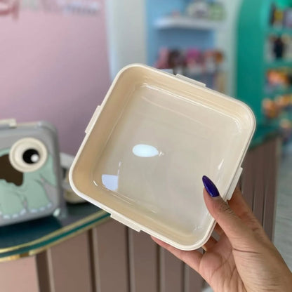 Cat Eye Stainless Steel Lunchbox with partitions and a sauce container