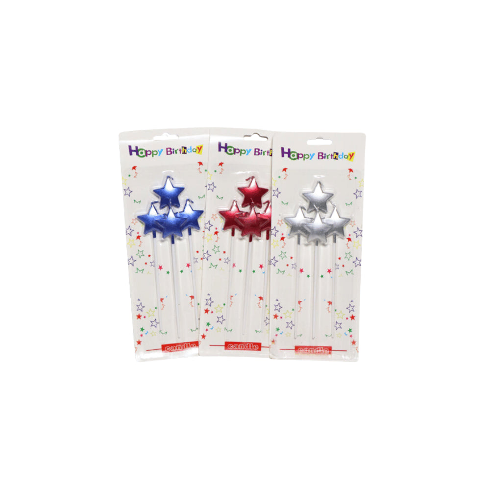 HAPPY BIRTHDAY CANDLE STAR 4PCS