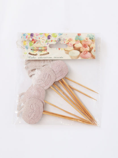 10 PCS CUPCAKE TOPPERS DIGIT & HEARTS