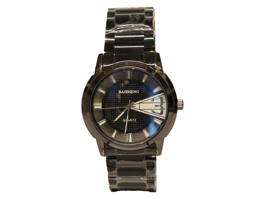BAISHENG QUARTZ BLACK WRIST WATCH 3 STAINLESS STEEL STRAP FOR MEN