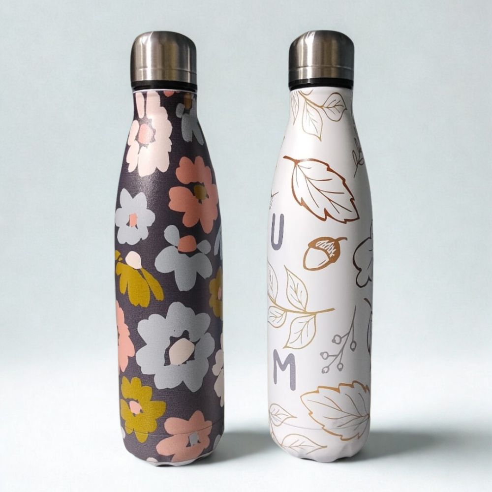 Floral Print Insulated Water Bottle