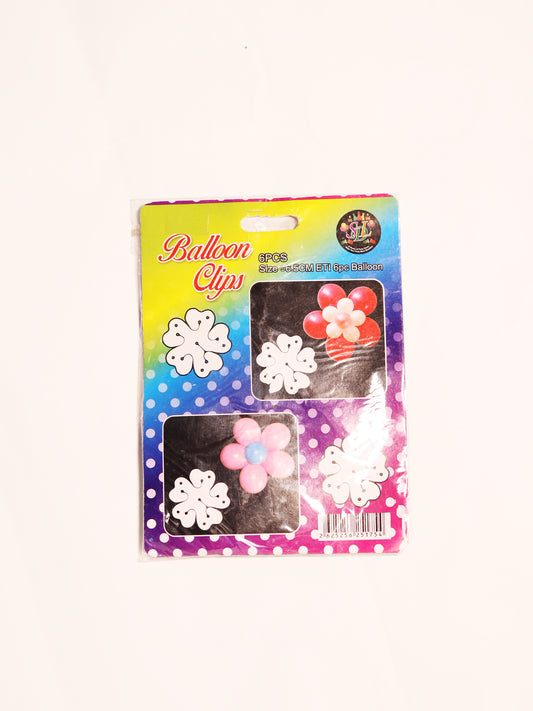 PACK OF 6  FLOWER SMALL BALLOON CLIP
