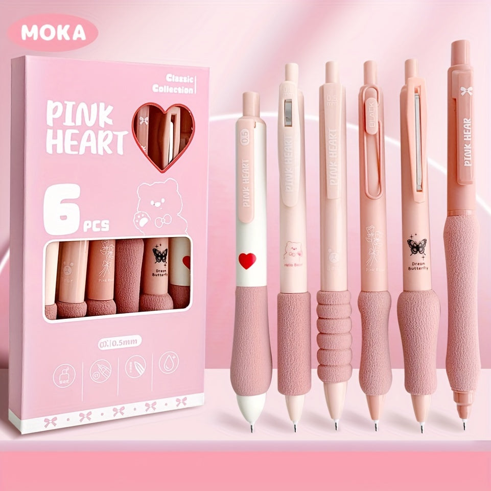MOKA Classic Collection Gel Pens 0.5mm Black (pack of 6)