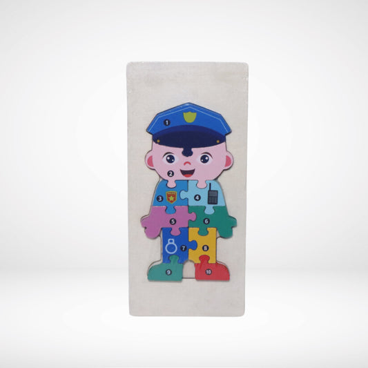 WOODEN PEG POLICE MAN PUZZLE WP-023