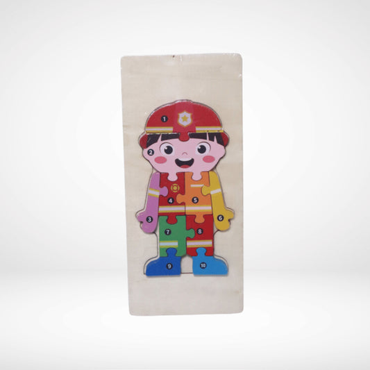 WOODEN PEG RESCUE MAN PUZZLE WP-023