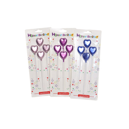 HAPPY BIRTHDAY CANDLE HEART 4PCS