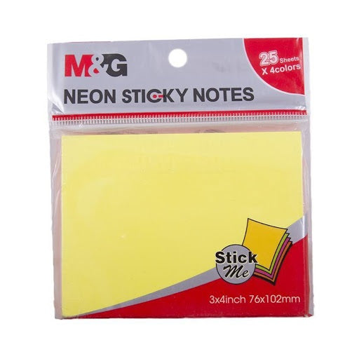 M&G NEON STICK NOTES 3X4 YS-184