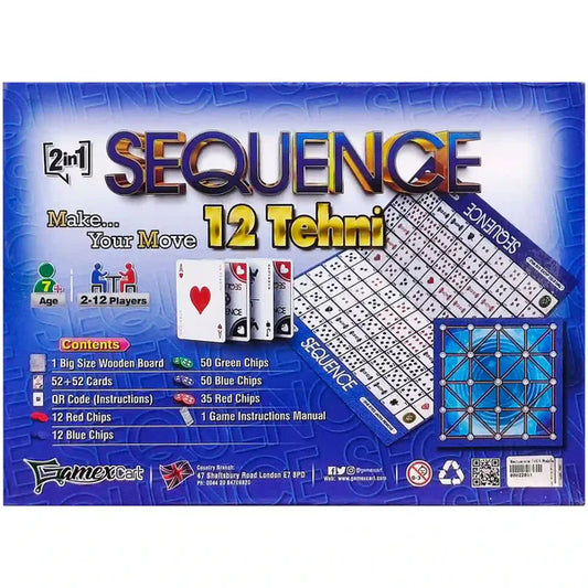 SEQUENCE 2 IN 1 12 TEHNI BOARD GAME