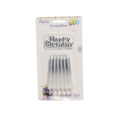 HAPPY BIRTHDAY CANDLES WITH STAND 10 PCS