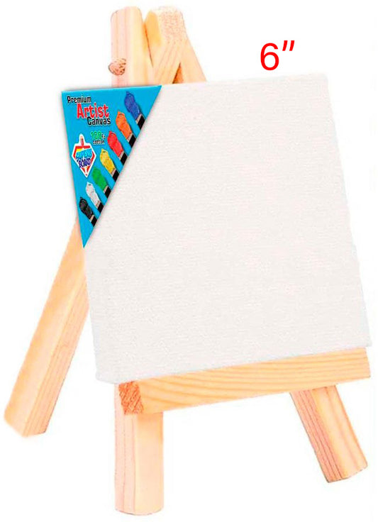ARTIST CANVAS BOARD 100% PURE COTTON WITH EASEL 6*6