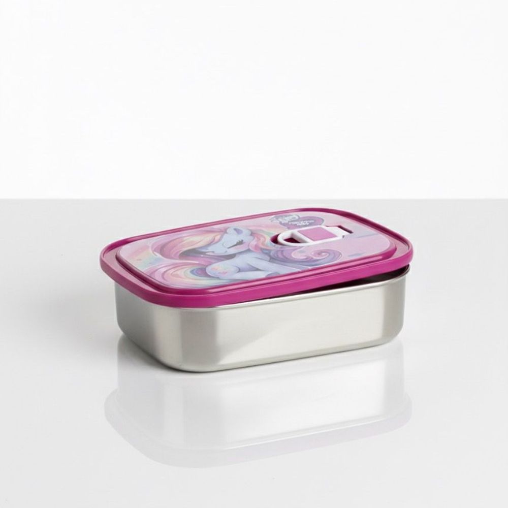UNICORN AND DINO THEME STAINLESS STEEL AIR-TIGHT LUNCH BOX