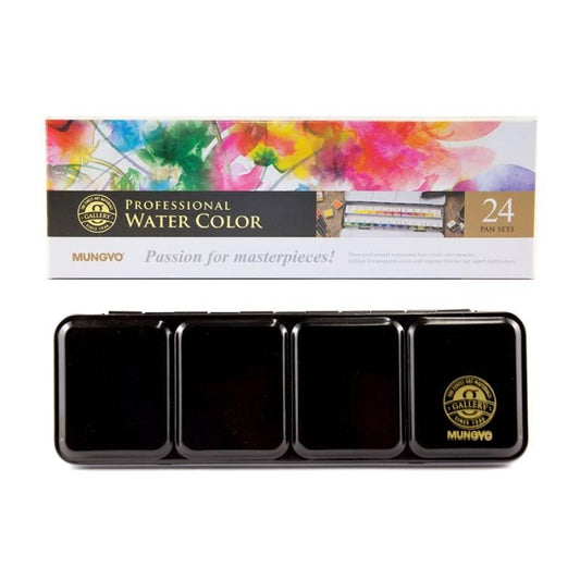 MUNGYO WATER COLOR METAL 24COLOR HALF