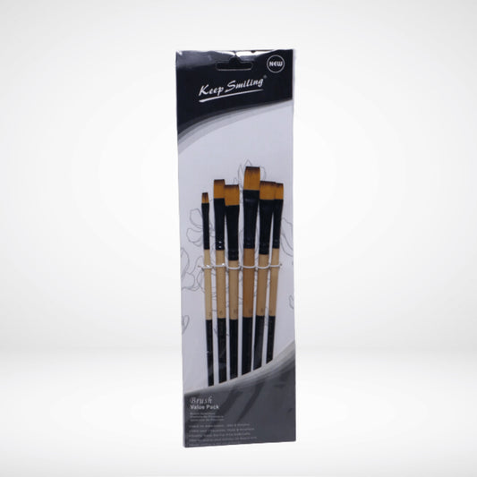KEEPSMILING ARTIST BRUSH SET FLAT A0002F 6PCS