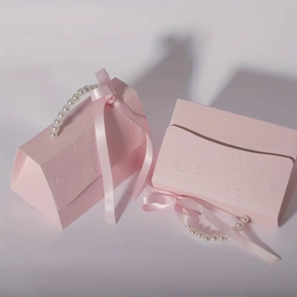 Elegant Pearl Ribbon Gift Box
