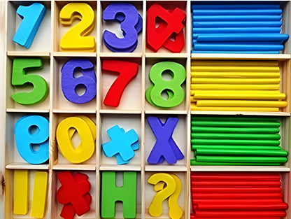 WOODEN ORIGINAL COMPUTATION STUDY BOX FOR BASIC MATH CALCULATIONS FOR CHILDREN