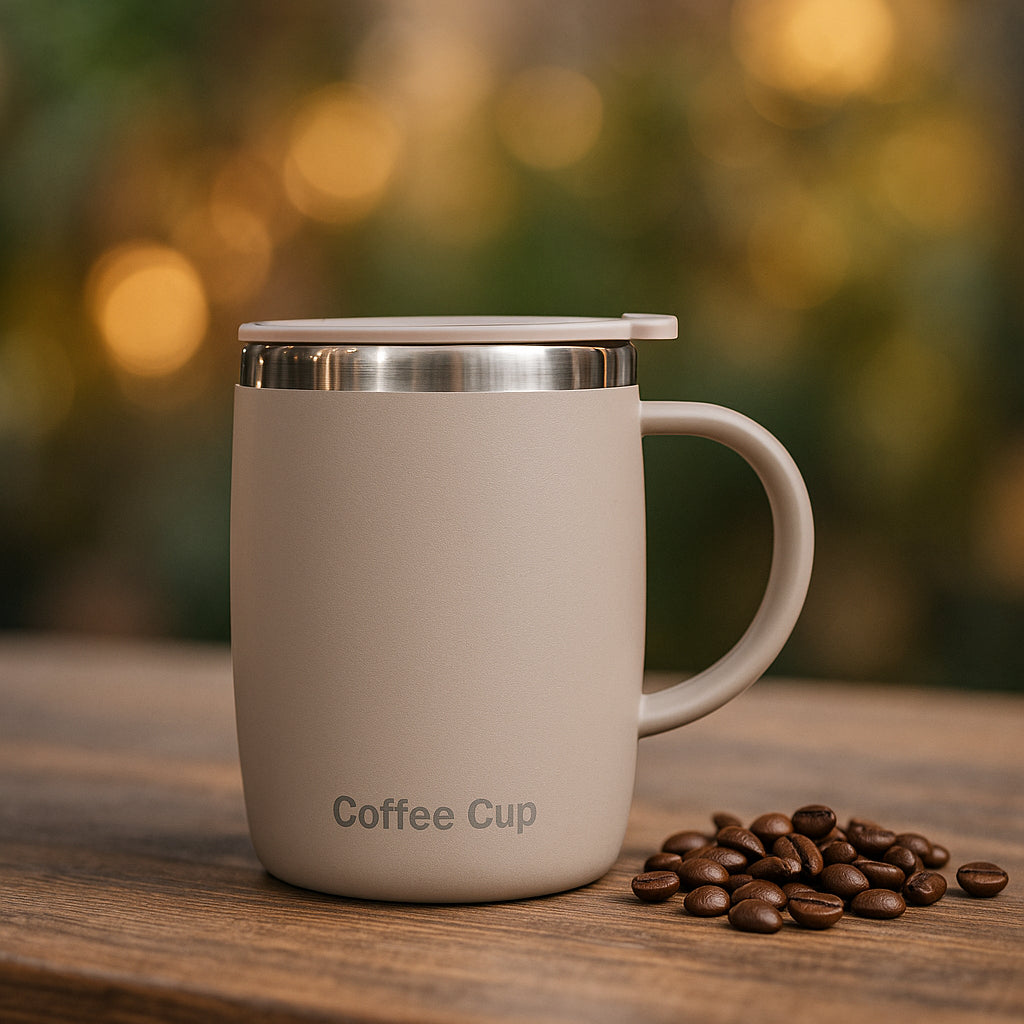 Double Insulated Coffee Mug With Spill-Proof Lid