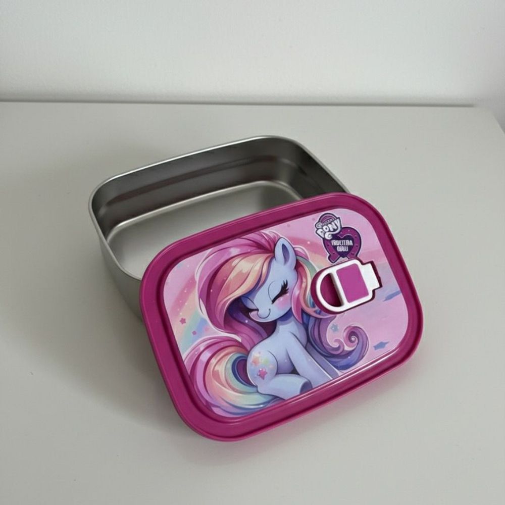 UNICORN AND DINO THEME STAINLESS STEEL AIR-TIGHT LUNCH BOX