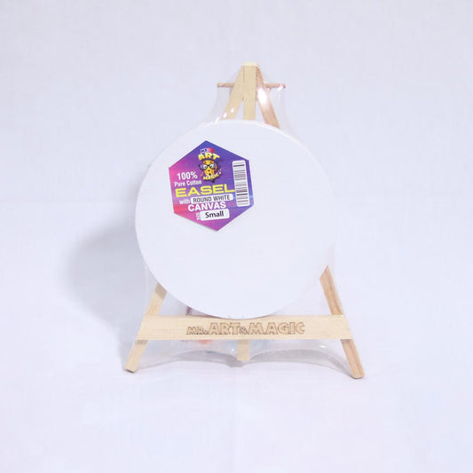 EASEL WITH ROUND WHITE CANVAS MEDIUM 3913