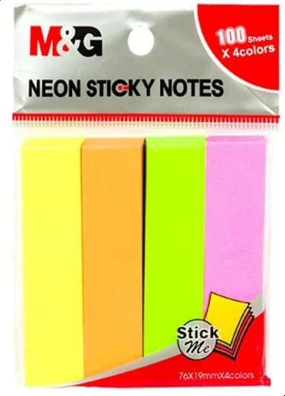 M&G NEON STICKY NOTES YS-187 4*100 SHEETS