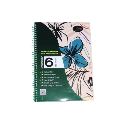 CROWN NOTEBOOK TYPE REGISTER 6 SUBJECT