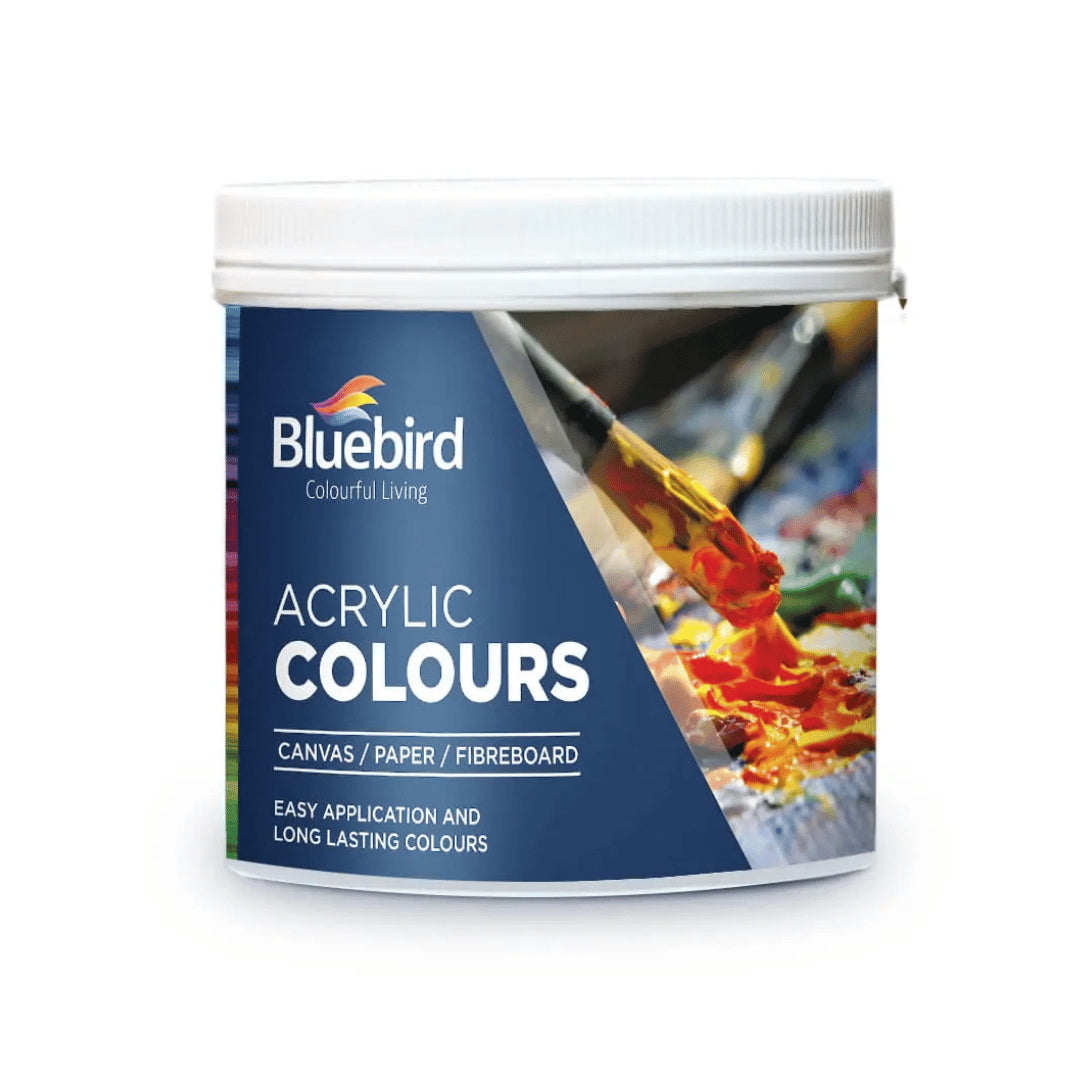 BLUE BIRD ACRYLIC COLOURS LAMP BLACK 600 GM