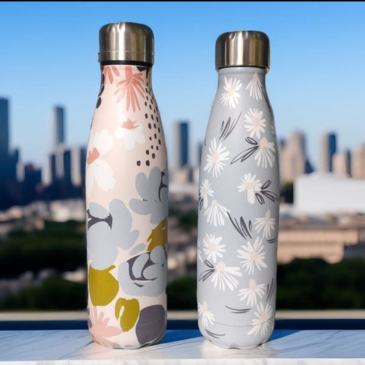 Floral Print Insulated Water Bottle