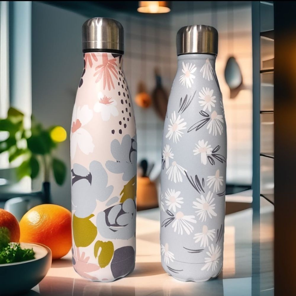 Floral Print Insulated Water Bottle