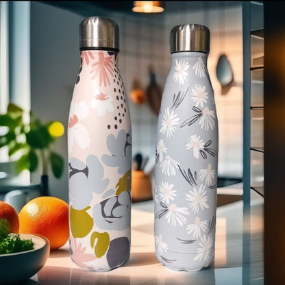 Floral Print Insulated Water Bottle