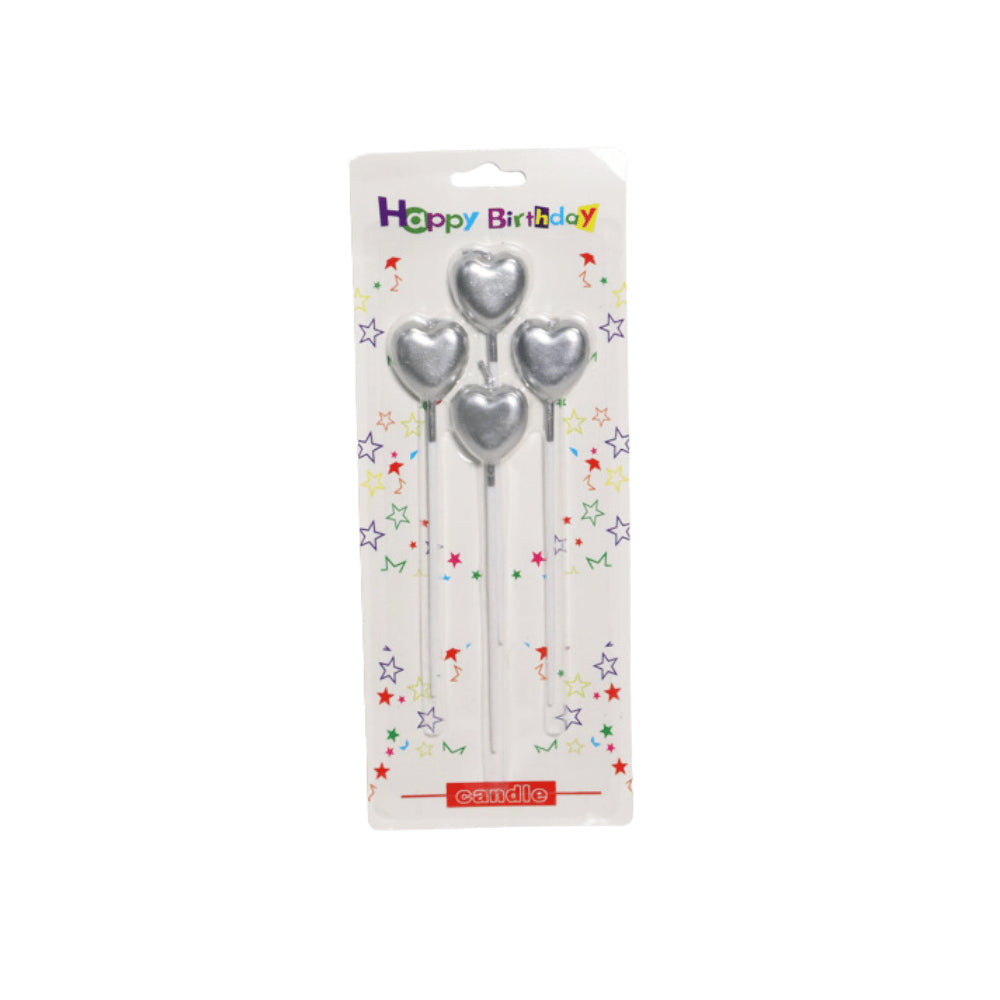 HAPPY BIRTHDAY CANDLE HEART 4PCS