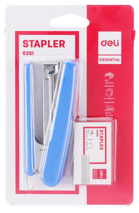 DELI STAPLER 0251 15 SHEETS METAL PULL BAR