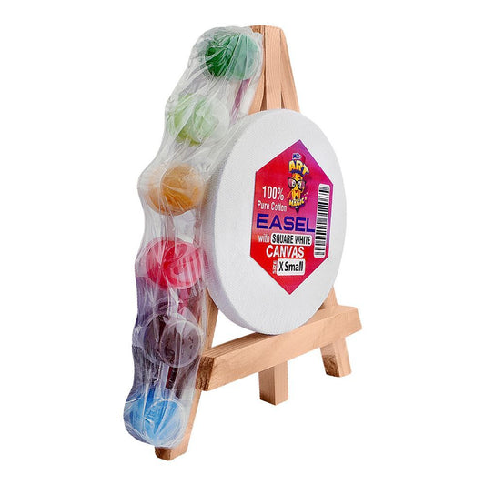 EASEL WITH ROUND WHITE CANVAS X SMALL 3911