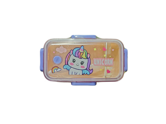 CUTE LUNCH BOX WITH SPOON/FOLK AND ADJUSTABLE PARTITION
