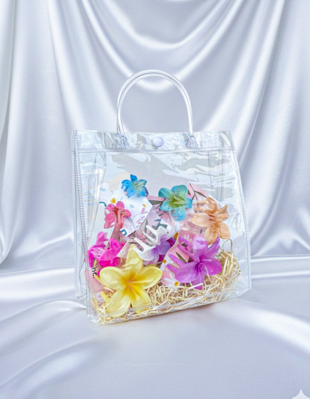 Bloom Pop Flower Clip Set – 8-Piece PVC Carry Bag