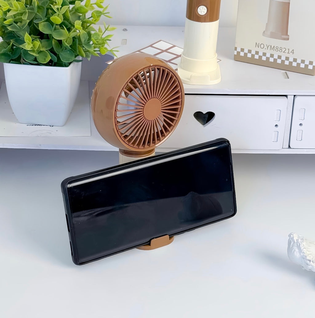 Rechargeable Portable Hand Fan (YM88)– Mini USB Cooling Fan with Stand | Compact & Stylish Summer Essential
