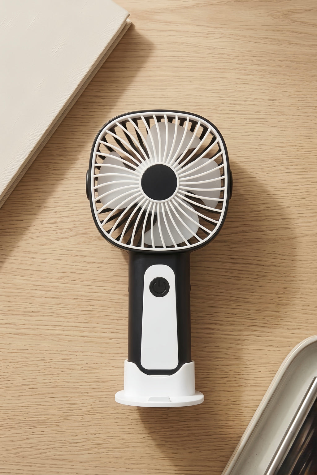 Rechargeable Portable Hand Fan (TX277) – Mini USB Cooling Fan with Stand | Compact & Stylish Summer Essential