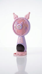 Rechargeable Portable Hand Fan (61A) – Mini USB Cooling Fan with Stand & Light. Compact & Stylish Summer Essential