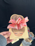 Pair of Soft Fabric Scrunchies on a Cute Card