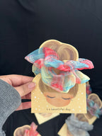 Pair of Soft Fabric Scrunchies on a Cute Card
