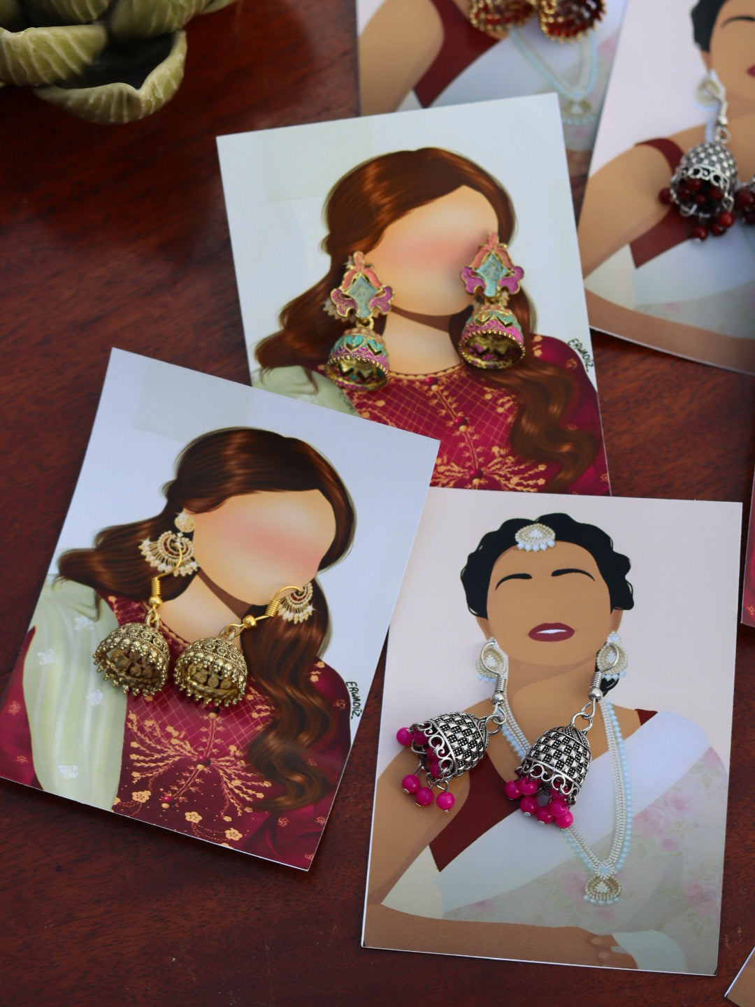 Festive Eid Jumka Set on Creative Card. Earring Set For Gifting