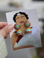 Festive Eid Jumka Set on Creative Card. Earring Set For Gifting