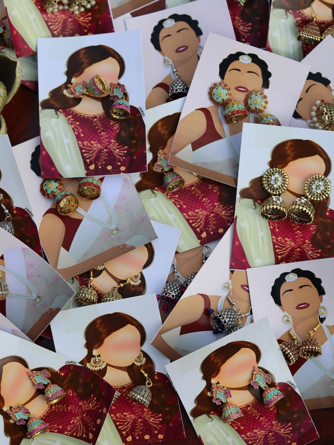 Festive Eid Jumka Set on Creative Card. Earring Set For Gifting