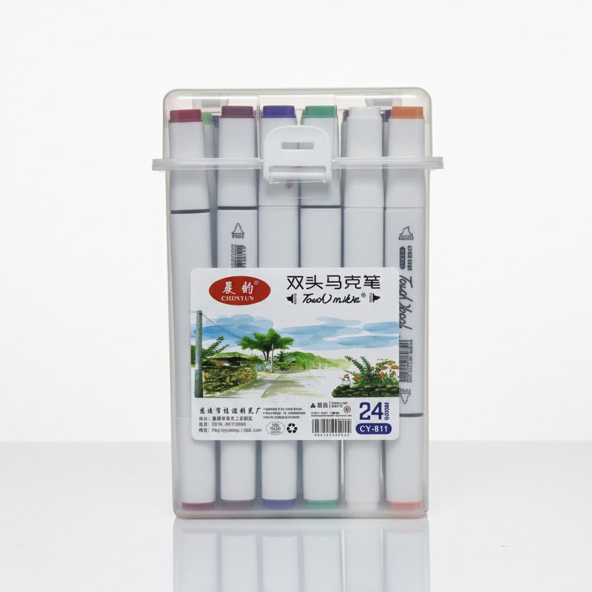 CHENYUN DOUBLE SIDE COLOR MARKERS PACK 24PC