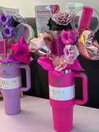Glow-Up Beauty Tumbler Gift Set | Self-Care & Makeup Bouquet Hamper for Her