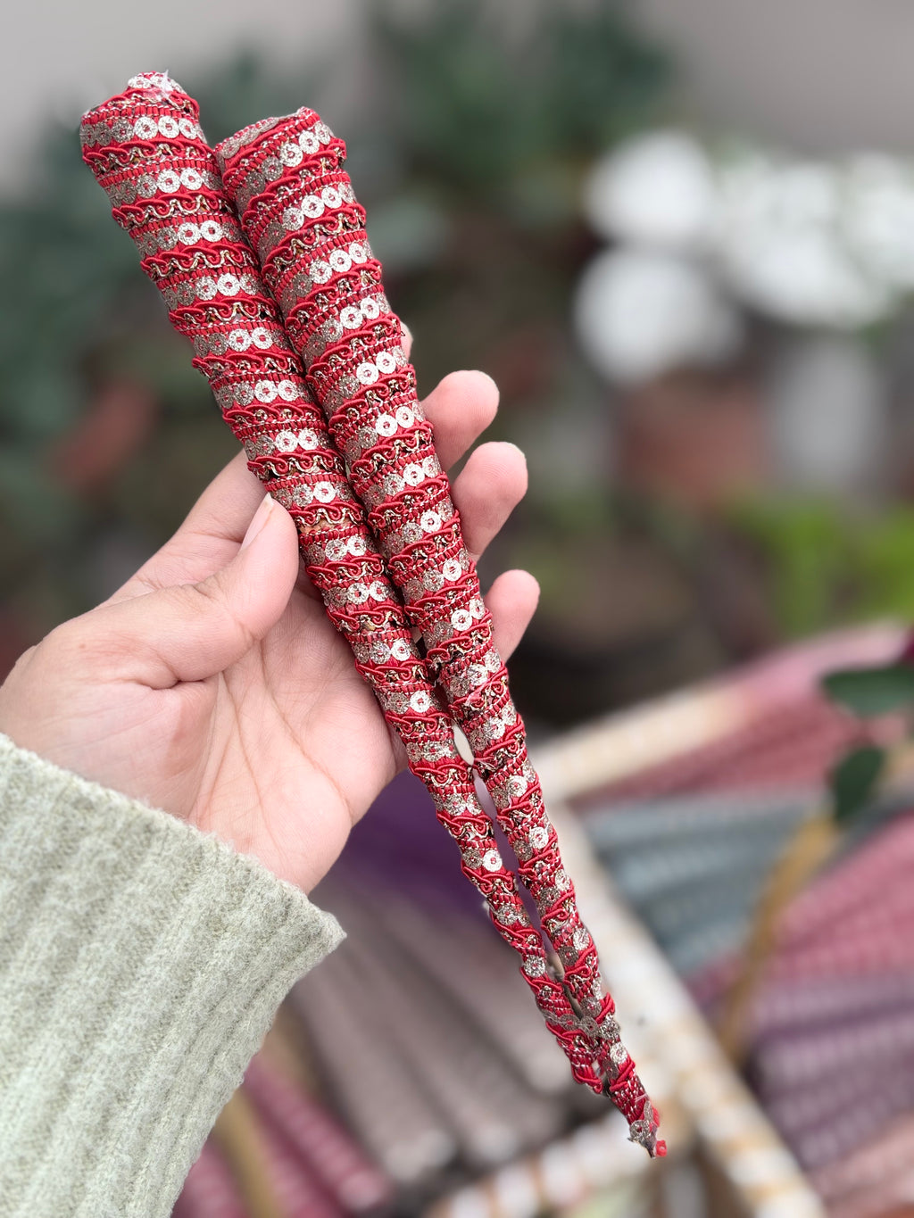 Handmade Embellished Mehndi Cones – Luxury Lace Wrapped Henna Cones