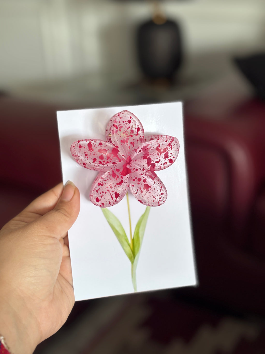 Bloom Stem Flower Hair Clip – Aesthetic Floral Claw Clip Card