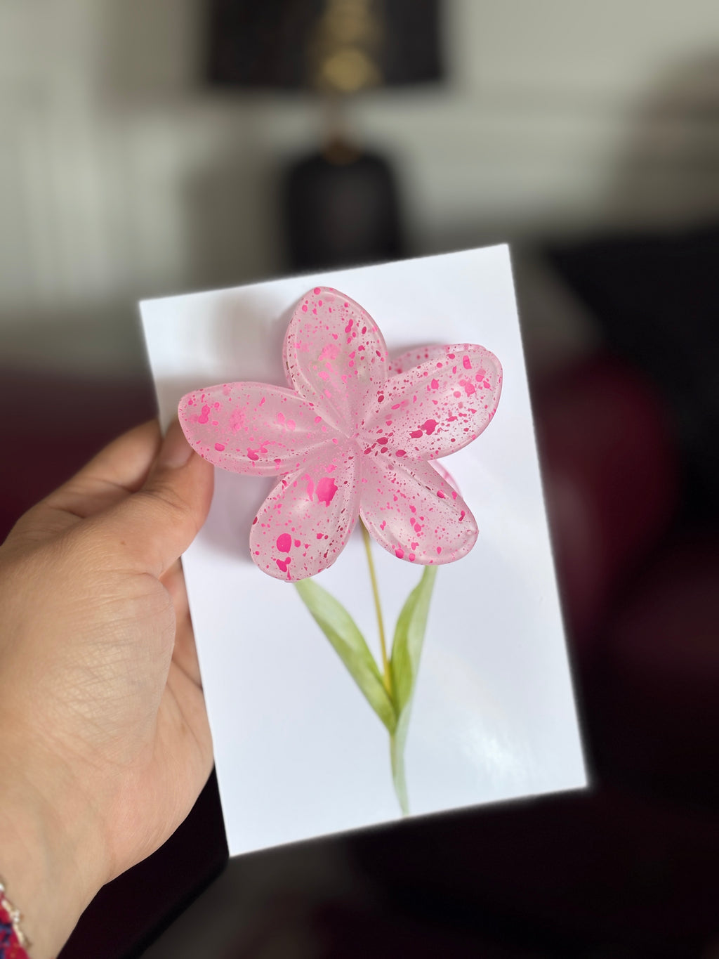 Bloom Stem Flower Hair Clip – Aesthetic Floral Claw Clip Card