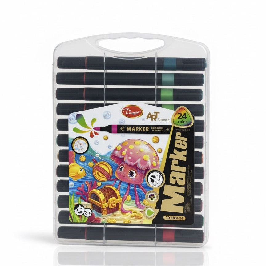 TONGDI WATER BASED DUAL SIDED COLOR MARKERS PACK OF 24