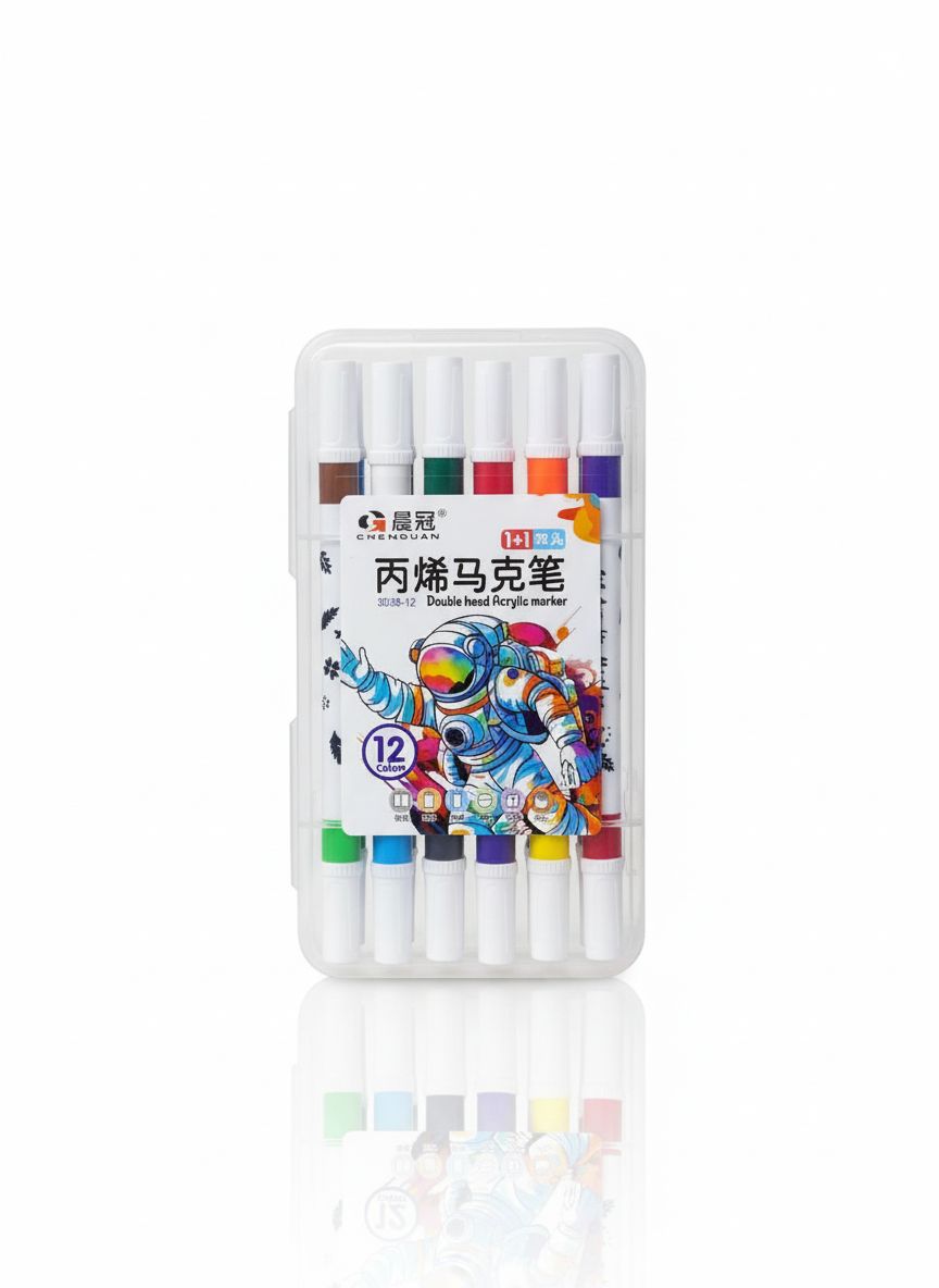CHENGUAN Double Sided Acrylic Markers Pack of 12
